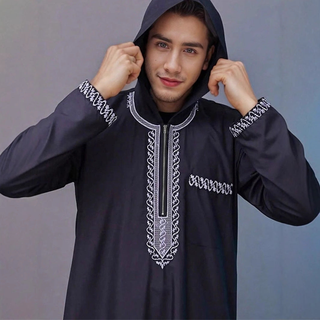 New Men's Loose Hooded Robe