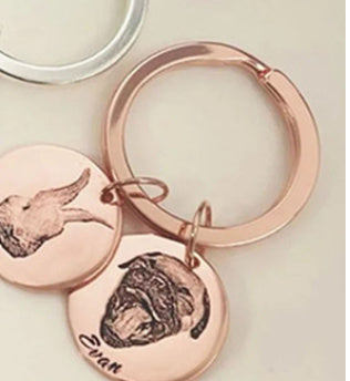 Keychain With Engraved Characters And Graphics