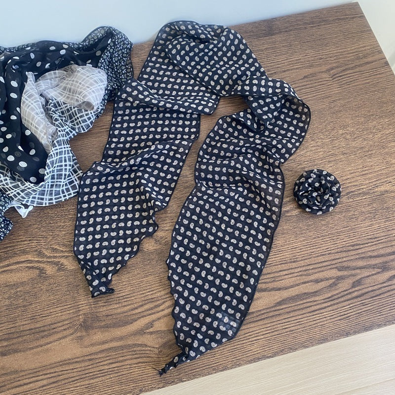 Removable Retro Affordable Luxury Dignified Flowers Silk Scarf