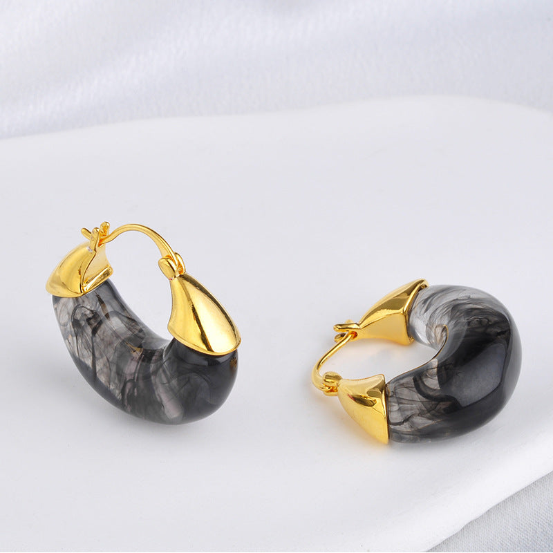 Retro Affordable Luxury High-grade Maillard Amber Earrings