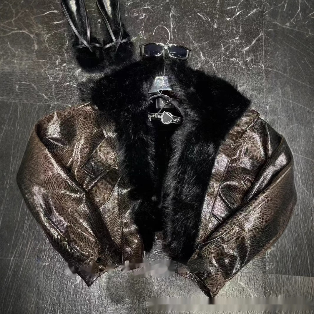 Leather Coat Quilted To Keep Warm Coat