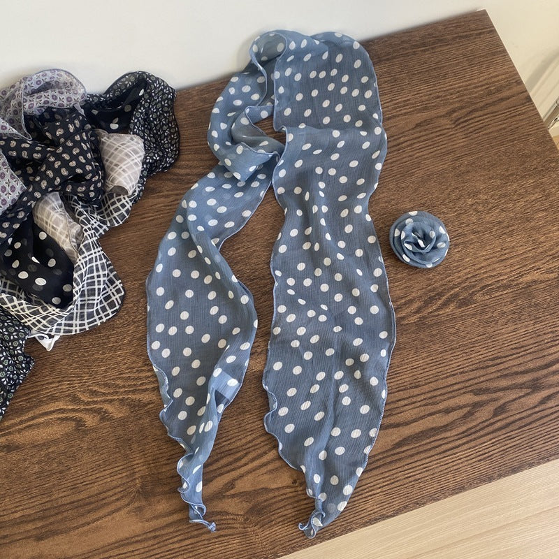 Removable Retro Affordable Luxury Dignified Flowers Silk Scarf