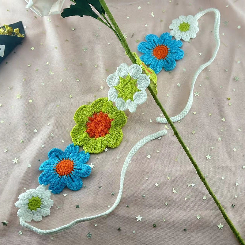 Embroidered Hair Band Sweet Flowers Headdress