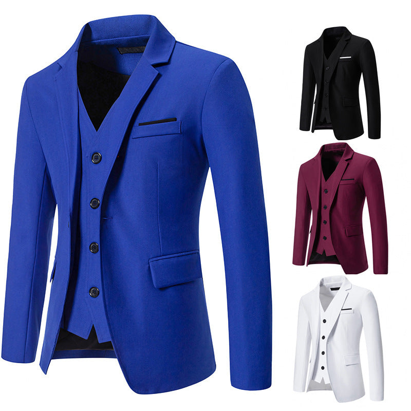 Men's Color Matching Small Suit European And American Fashion Fake Two Pieces Slim Fit Casual Suit Jacket