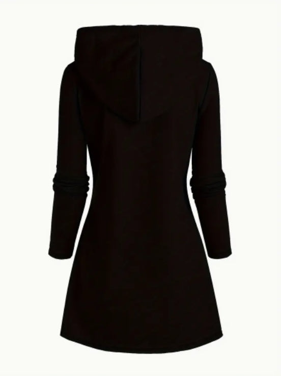 Women's Casual Letter Print Hoodie With Cross-Front Design