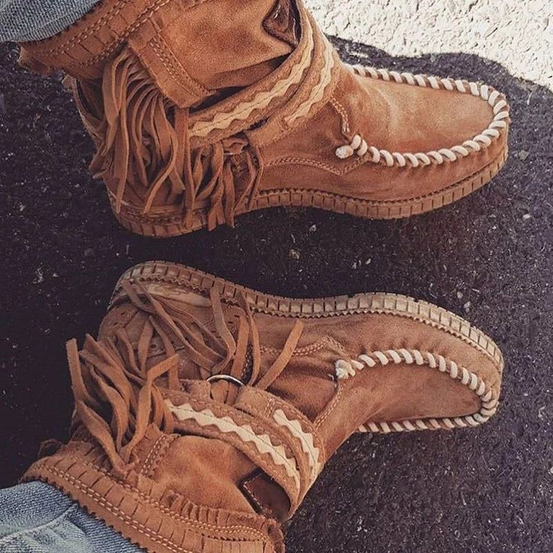 European And American Winter New Tassel Short Women's Boots