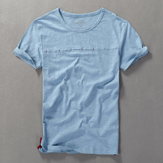 Men's Short-sleeved T-shirt Japanese Style Men's Clothing Round Neck Slim Fit