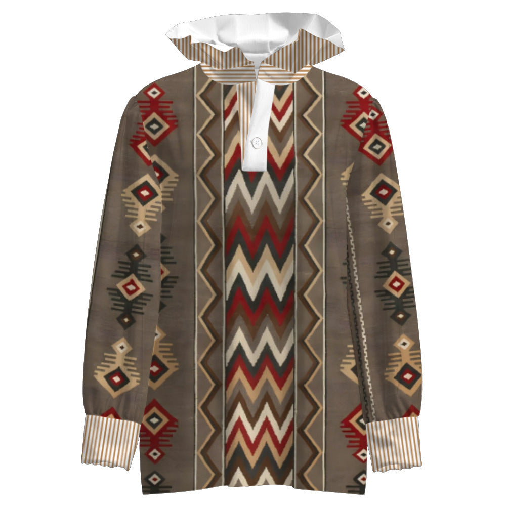 Women's Stringy Selvedge Stand Collar Shirt 3D Printing