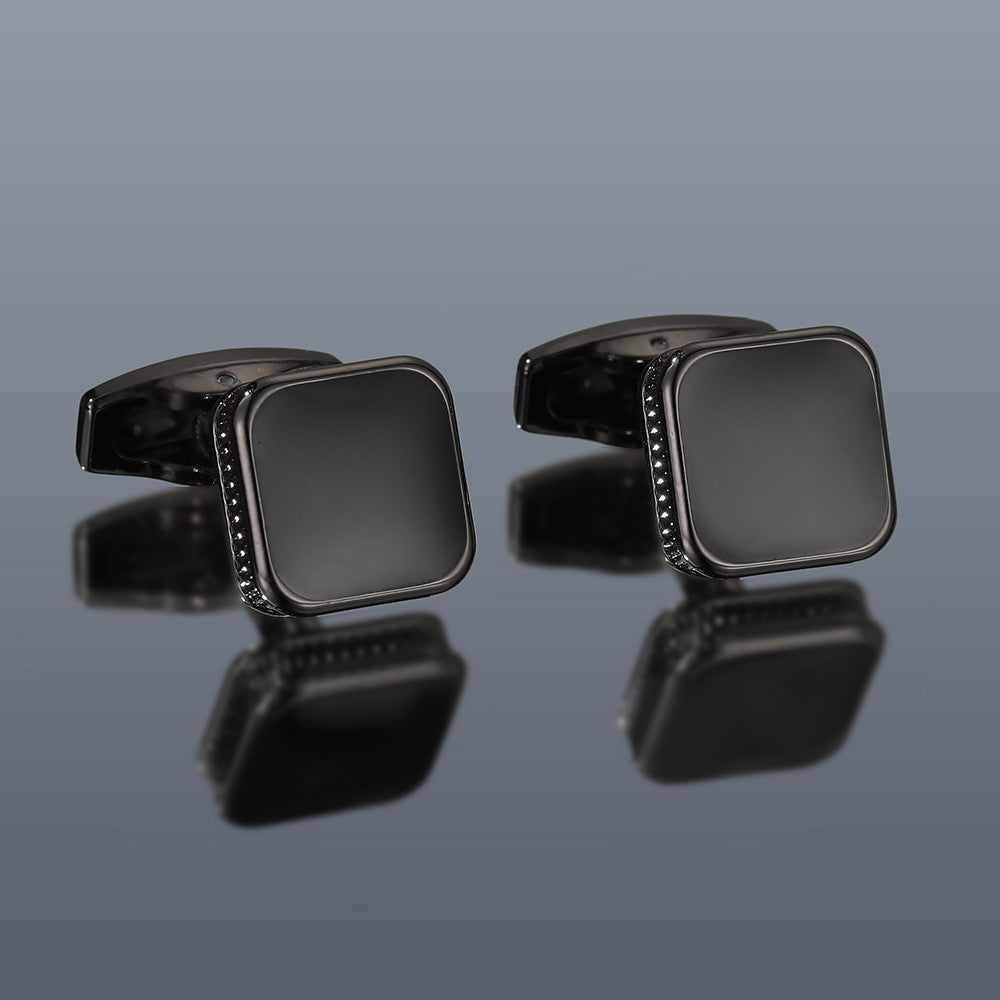 Men's Cufflinks Fashion Square Drop Oil Simple 4 Colors