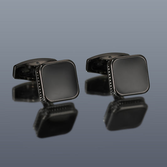 Men's Cufflinks Fashion Square Drop Oil Simple 4 Colors