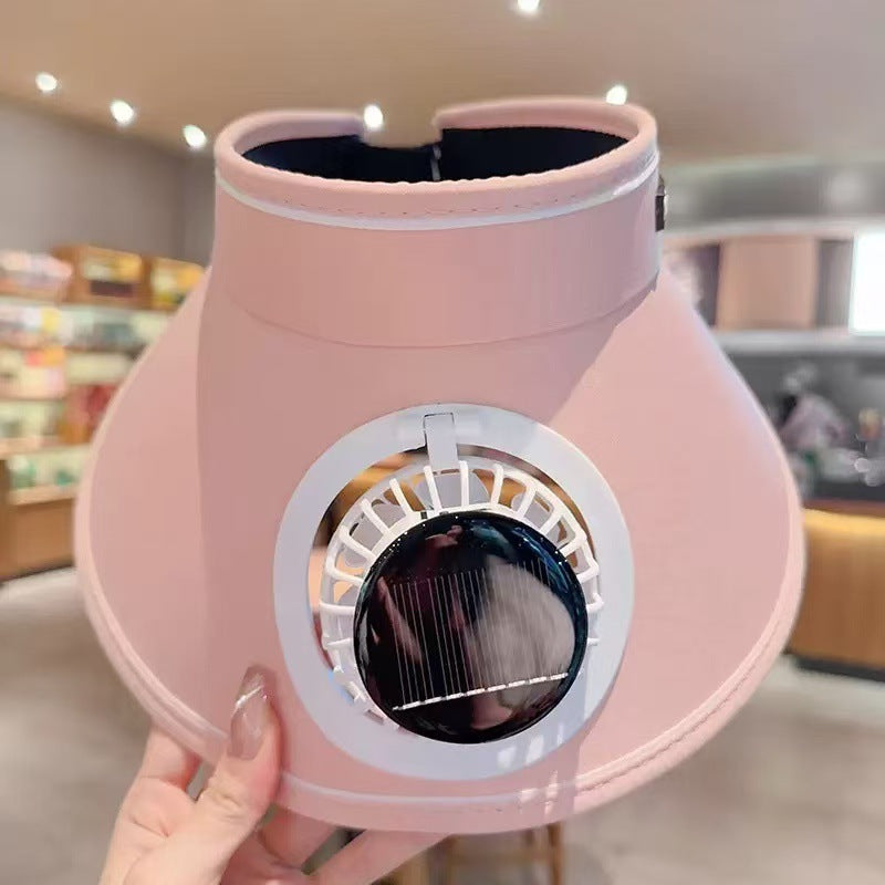 Summer Solid Color Solar Fan Cap Women's Multi-functional Outdoor