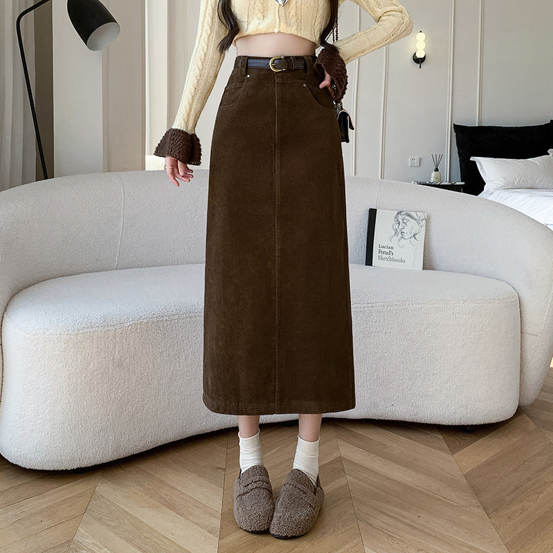 Skirt Retro High Waist A- Line Sheath Straight Skirt