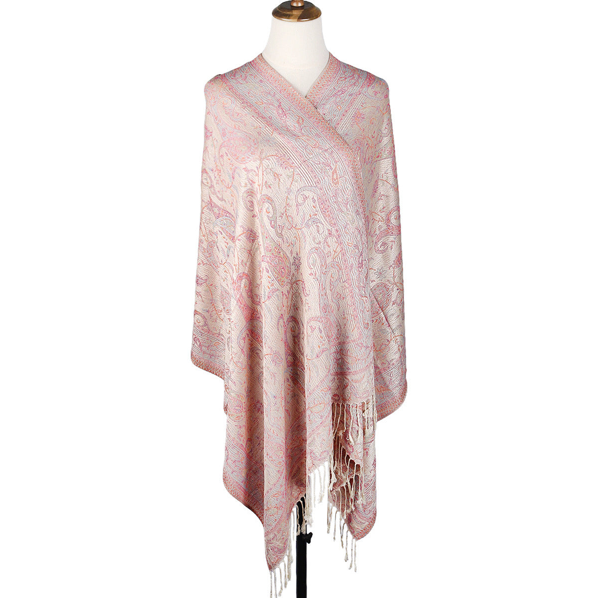 European And American Popular Ethnic Style Cashew Pattern Jacquard Tassel Scarf For Women