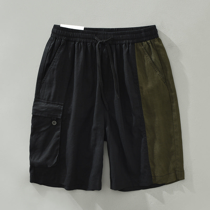 Men's Thin Trendy Loose Color Matching Linen Pants