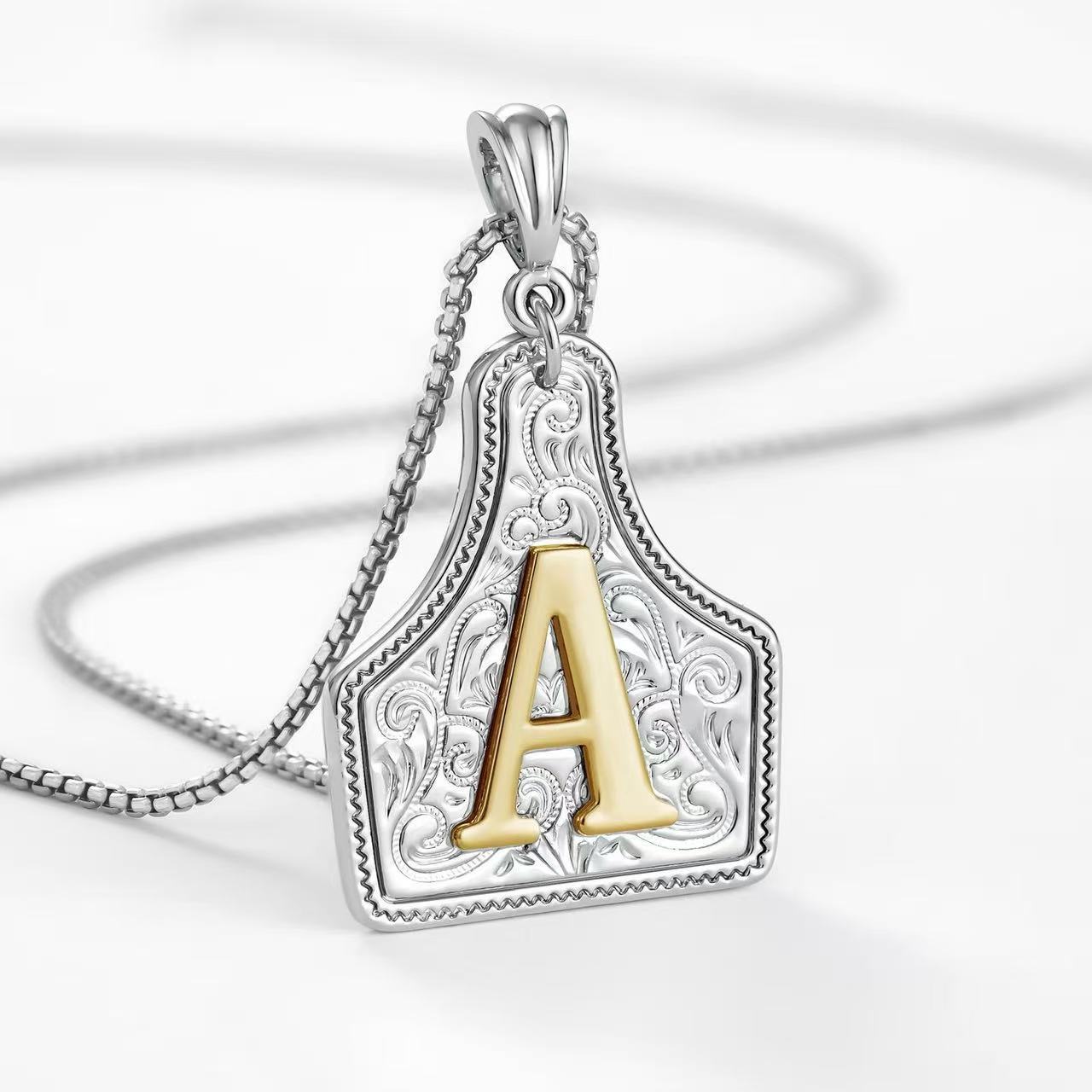 Fashion Personalized Letter Embossed Necklace