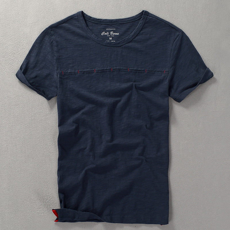 Men's Short-sleeved T-shirt Japanese Style Men's Clothing Round Neck Slim Fit