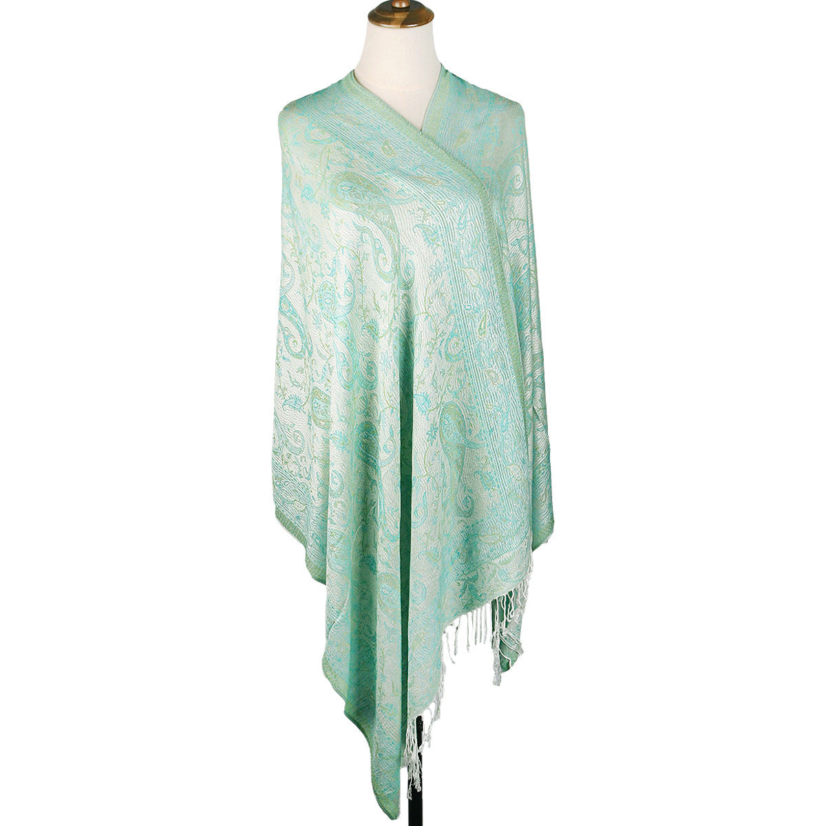 European And American Popular Ethnic Style Cashew Pattern Jacquard Tassel Scarf For Women