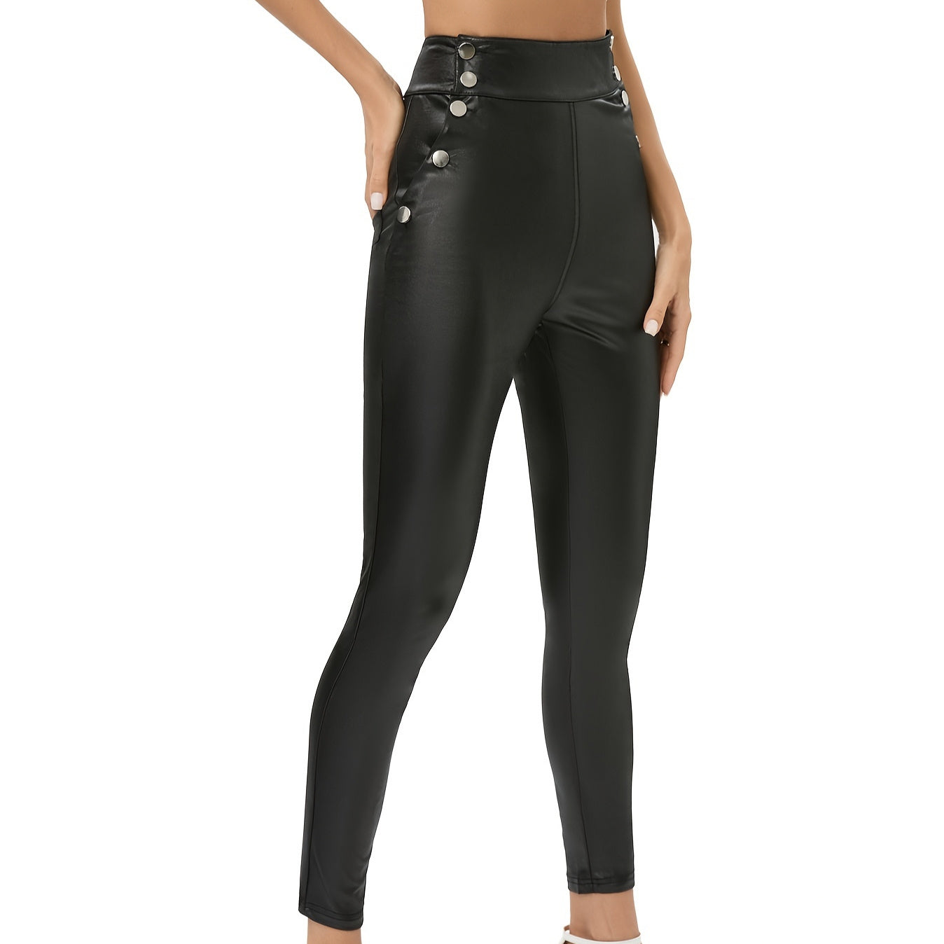 Ladies' Fashionable Slim Fit And Slimming High Waisted Pants, New Retro Casual Tight Fitting And Versatile Elastic Pencil Pants