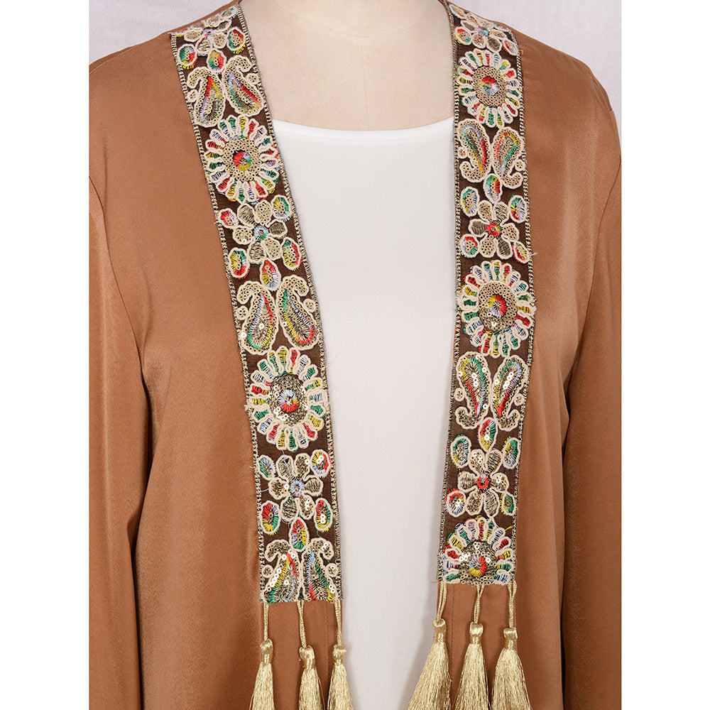 Women's Cardigan Two-piece Set Tassel Pendant Robe