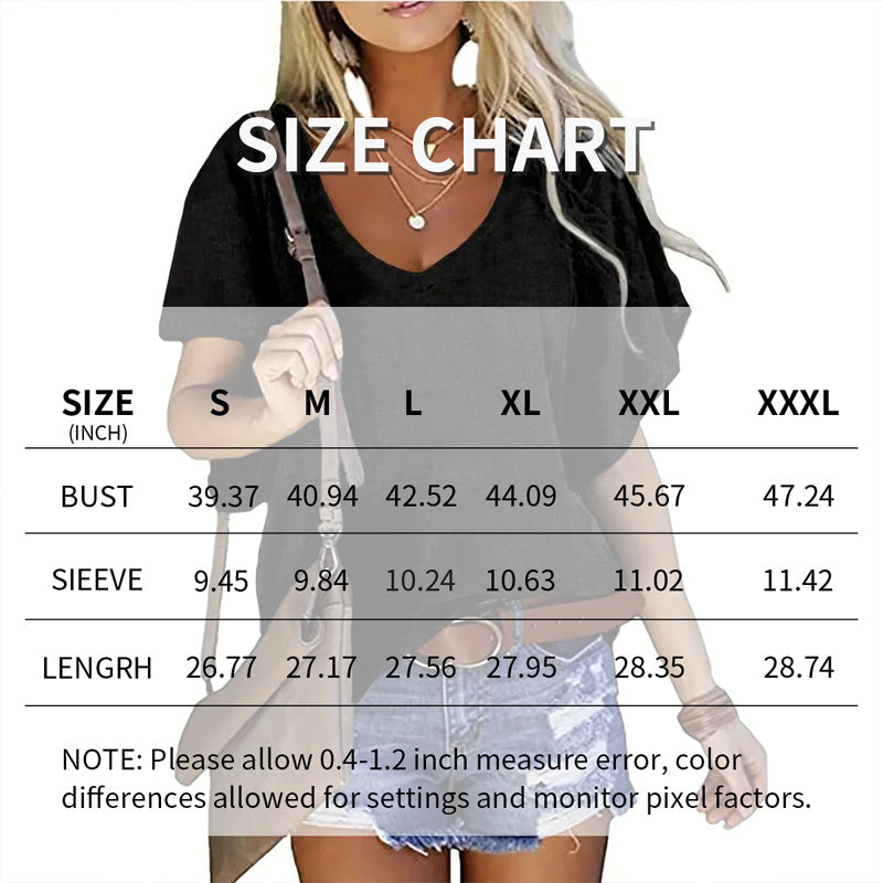 Women's Solid Color V-Neck Short Sleeve T-Shirt - Basic Summer Casual Top