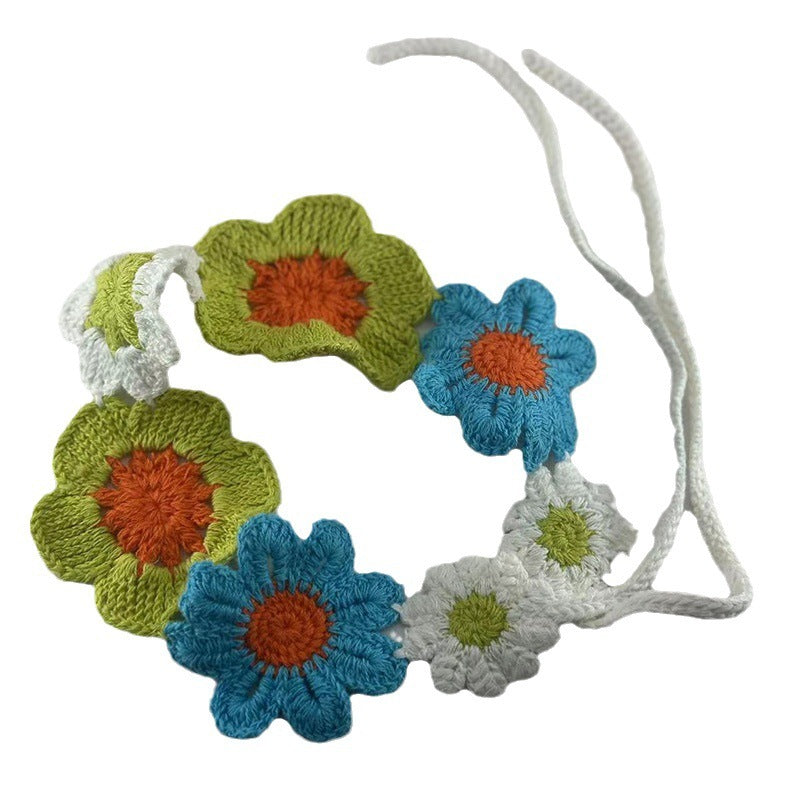 Embroidered Hair Band Sweet Flowers Headdress