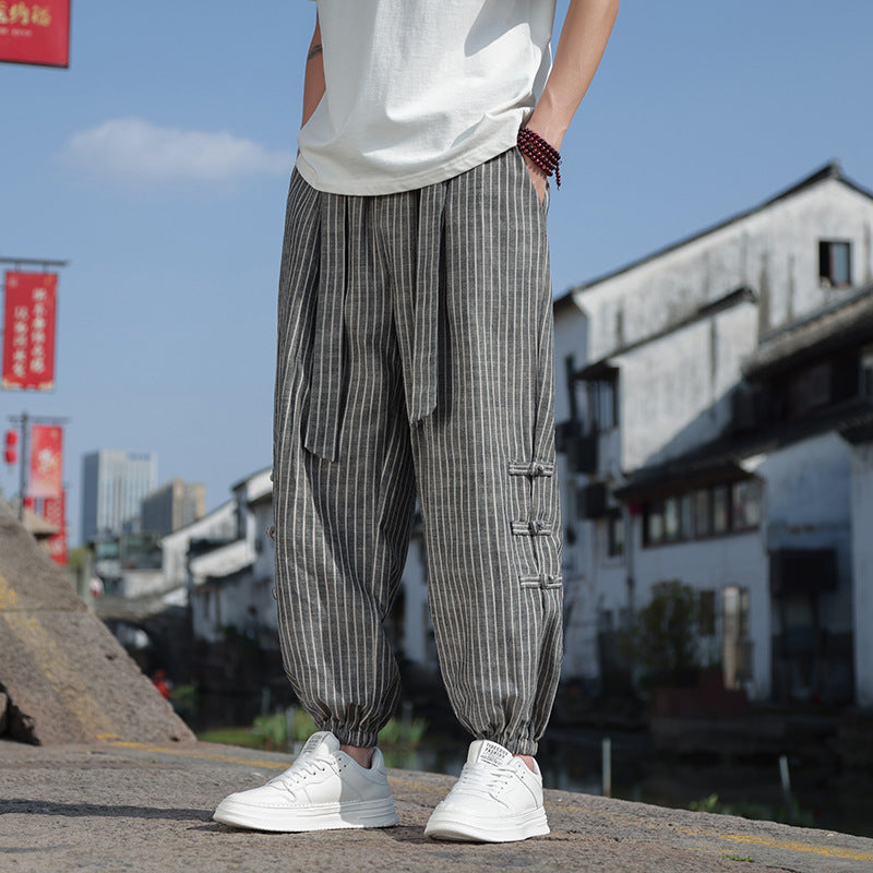 Summer Quality Linen Pants Chinese Style Men's Fashion
