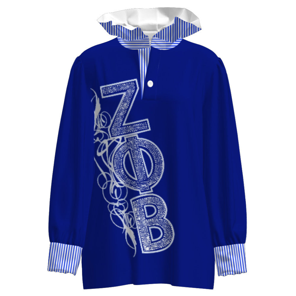 Women's Stringy Selvedge Stand Collar Shirt 3D Printing