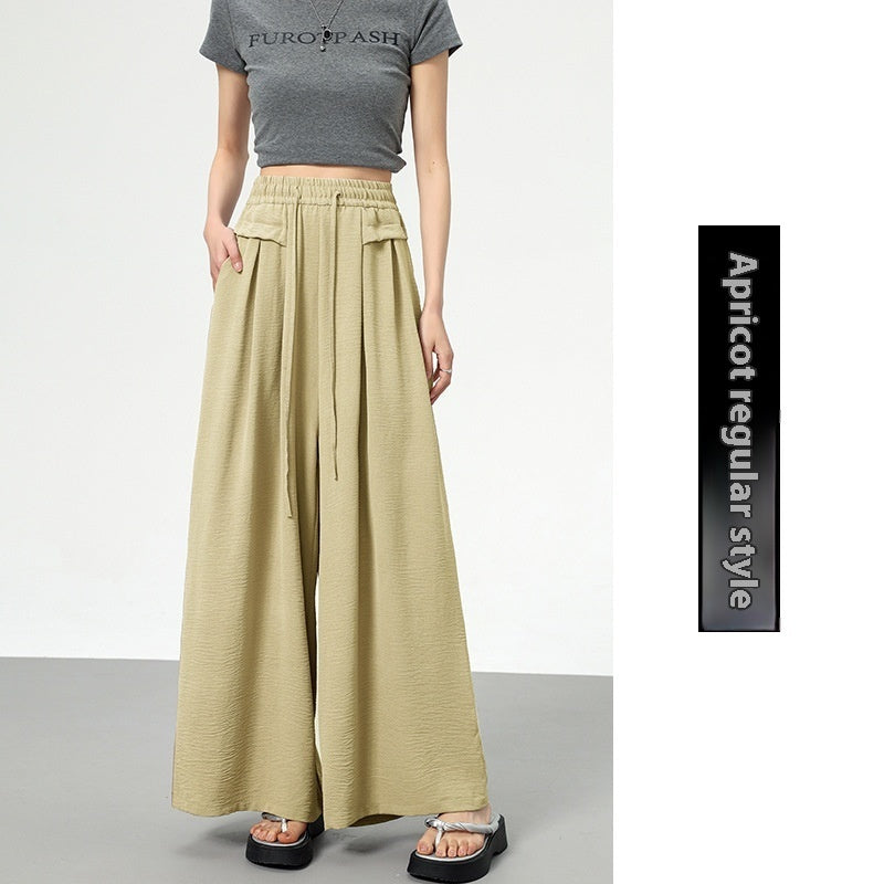 Texture Ice Silk Wide-leg Pants