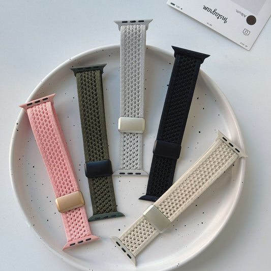 Upgraded Double Loop Knitted Nylon Magnetic Buckle Strap