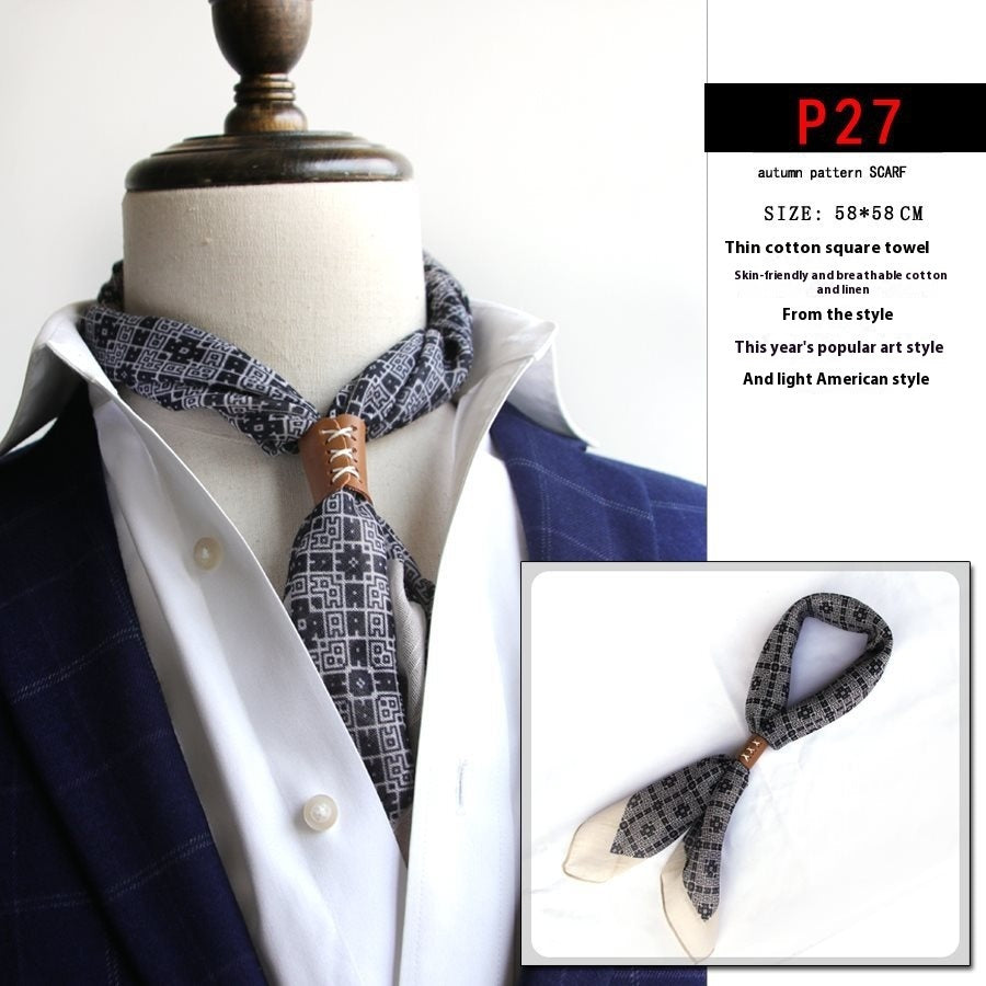 All-matching Men's Scarf Thin Youth Silk Scarf