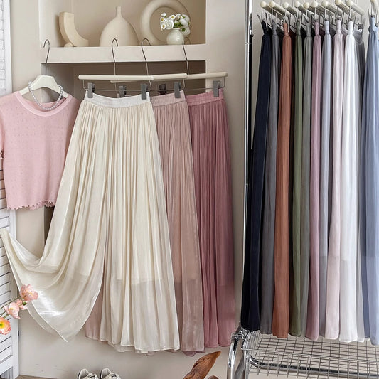 High-end Elegant Ice Silk High Waist Slimming Long Pants