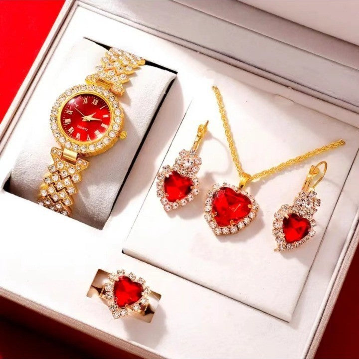 Watch Colorful Crystals Quartz Jewelry Suit