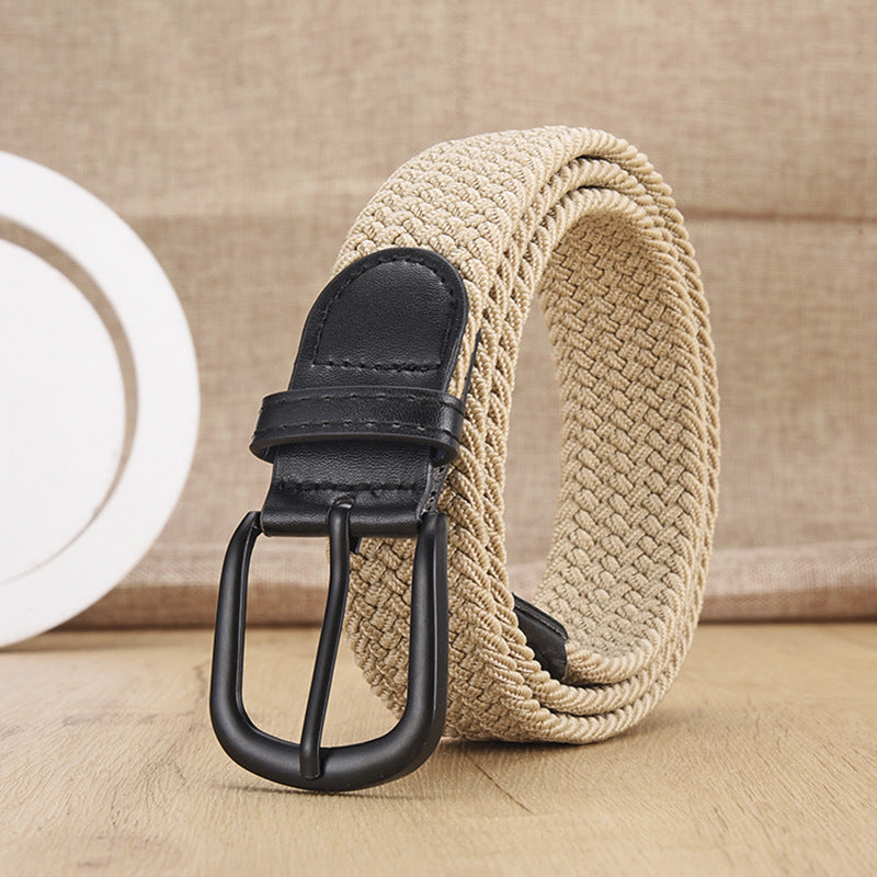New Men's And Women's Woven Belt Elastic Stretch Punch-free