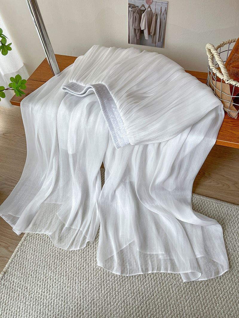 High-end Elegant Ice Silk High Waist Slimming Long Pants