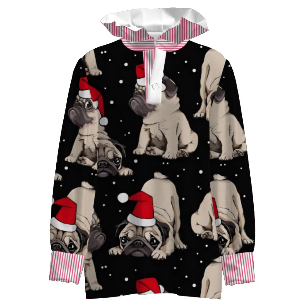 Women's Stringy Selvedge Stand Collar Shirt 3D Printing