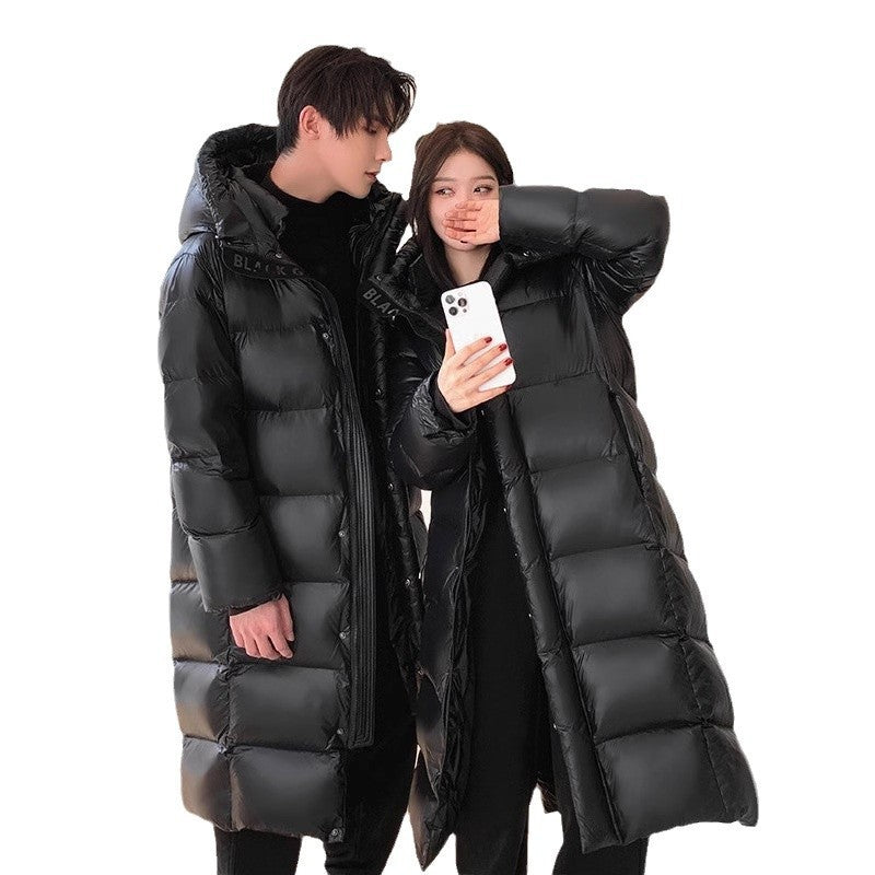 Goose Down Black Gold Down Jacket Thickened Long Section Over The Knee