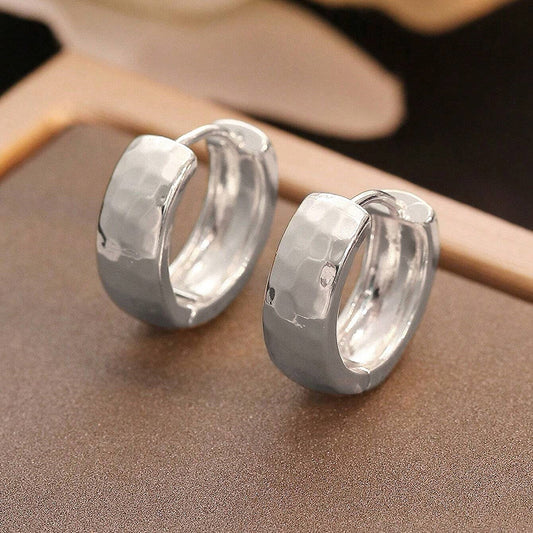 Texture Round Ring Earrings Stylish Simple And Versatile