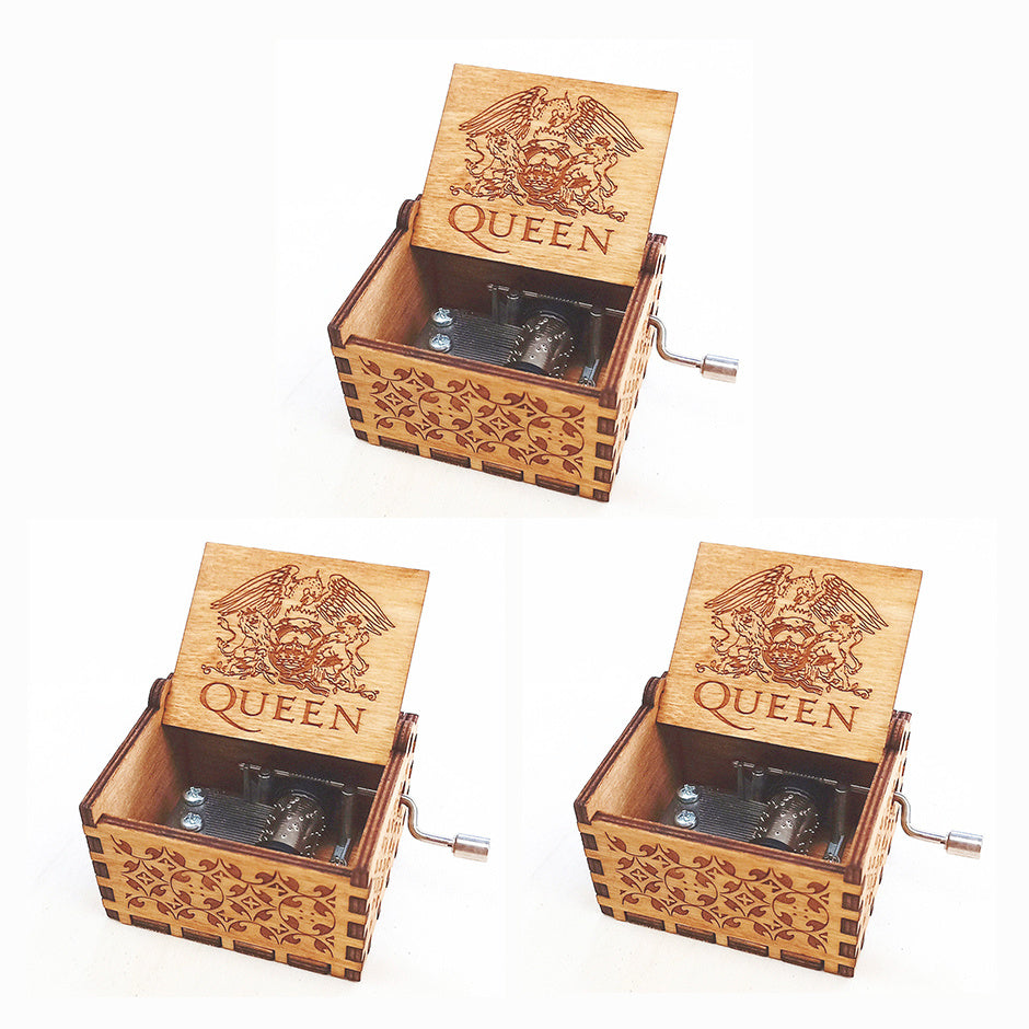 Antique Carved Wooden Hand Crank Spirited Away Music Box Christmas Gift Birthday Gift Party Decoration