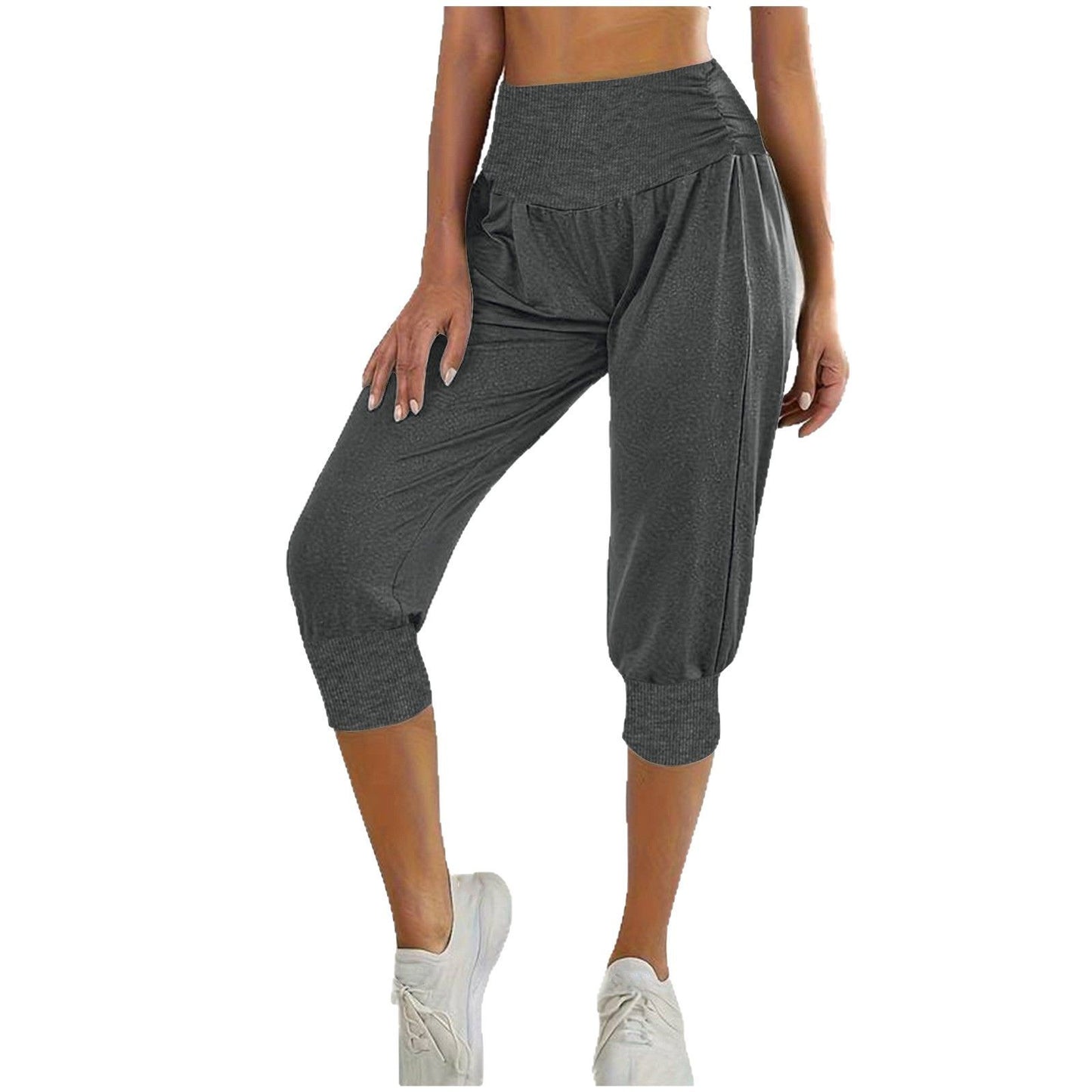 Women's Home Casual Pants High Waist Temperament Ankle-tied Harem Pants