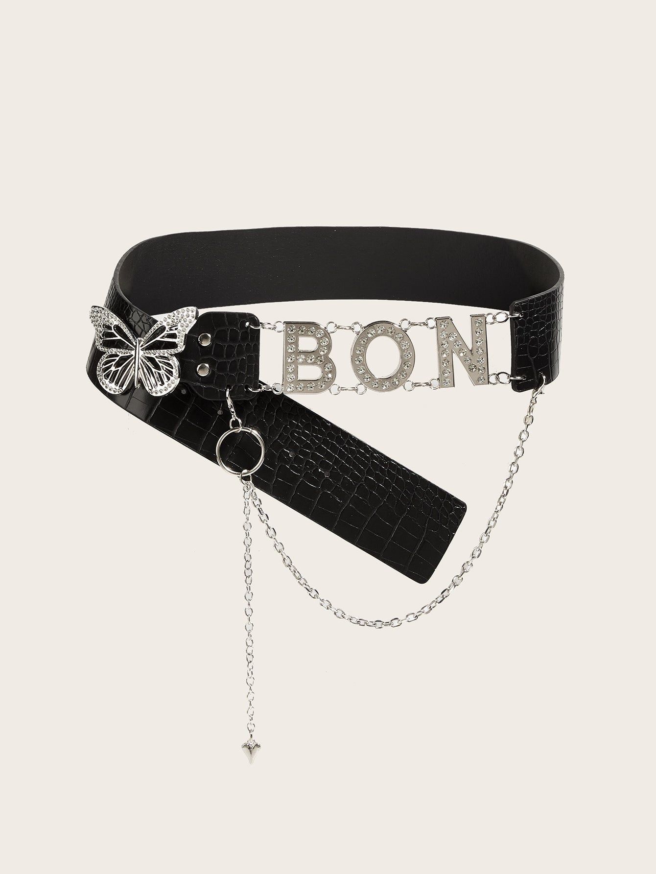 American Retro Decoration Butterfly Drill Buckle Personality Belt