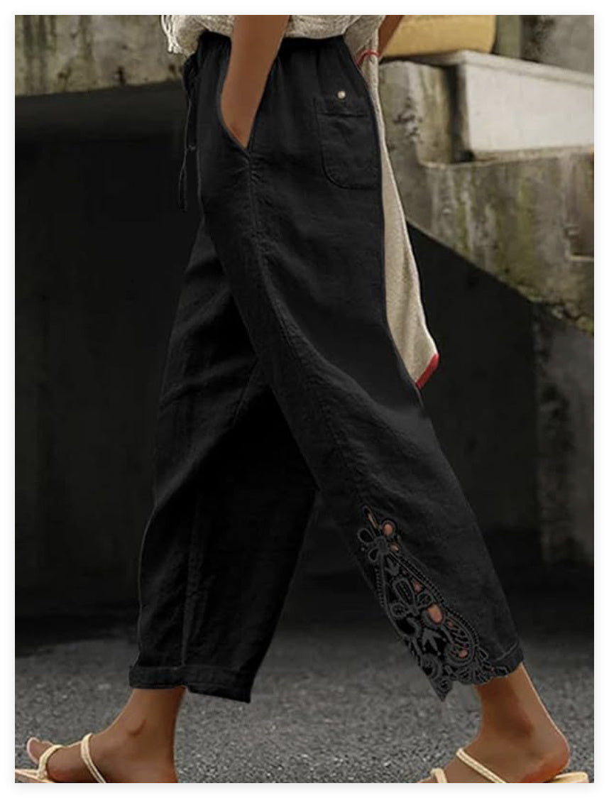 Women's Casual Pants Baggy Straight Trousers
