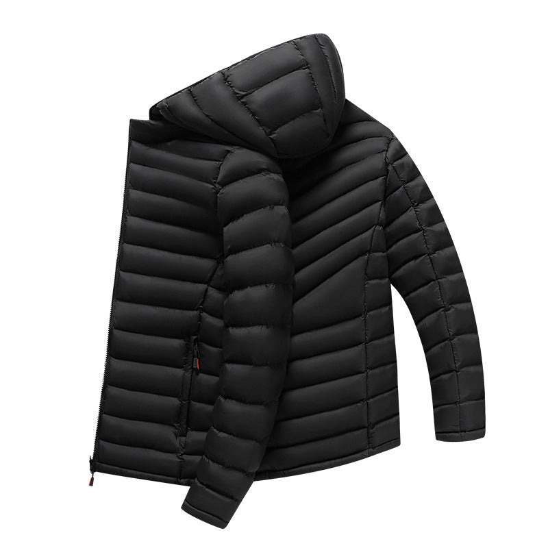 Men's Lightweight Down Cotton-padded Jacket Storage Rib Coat