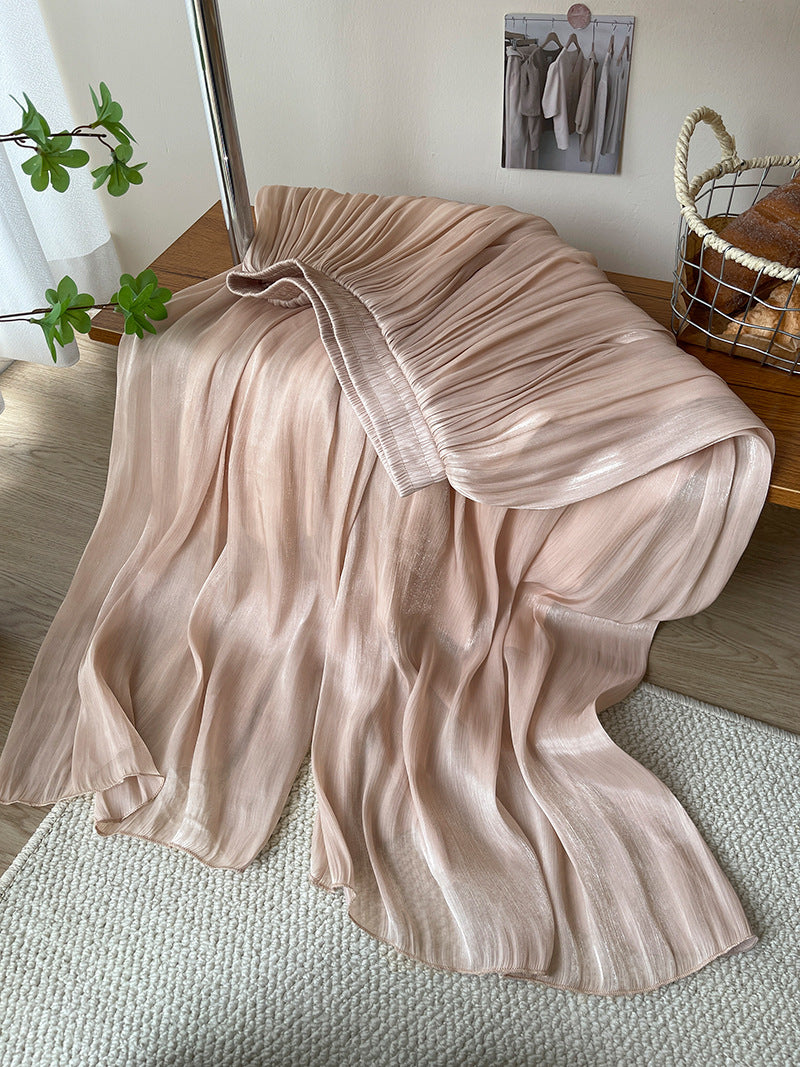 High-end Elegant Ice Silk High Waist Slimming Long Pants