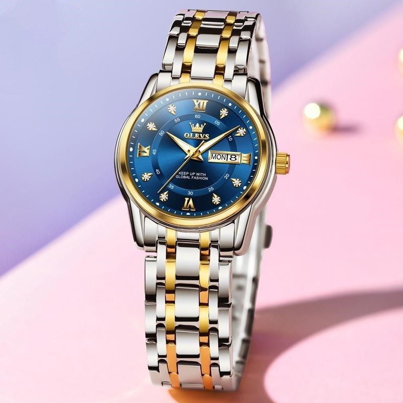 Roman Scale Fashion Calendar Quartz Watch Waterproof Ladies