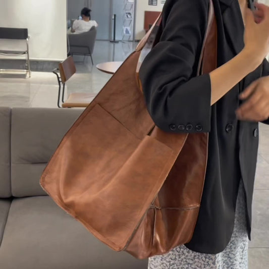 Retro Shoulder Bag Retro Simple Portable Pure Color All-matching