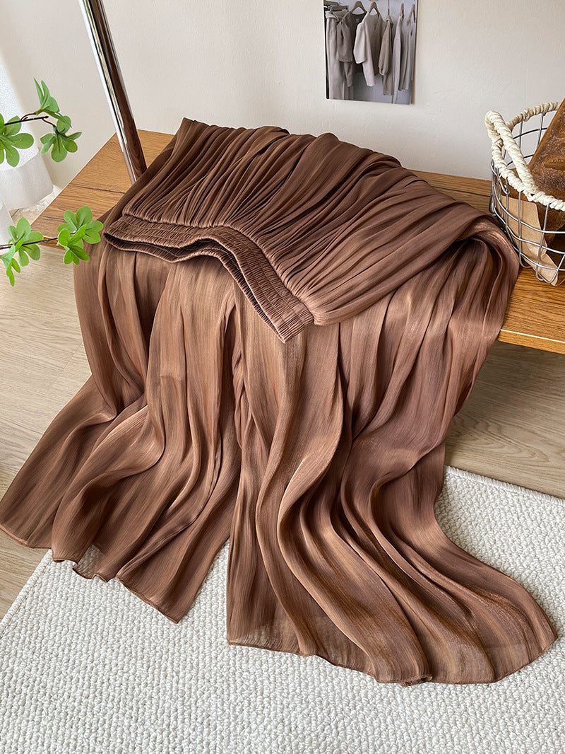 High-end Elegant Ice Silk High Waist Slimming Long Pants