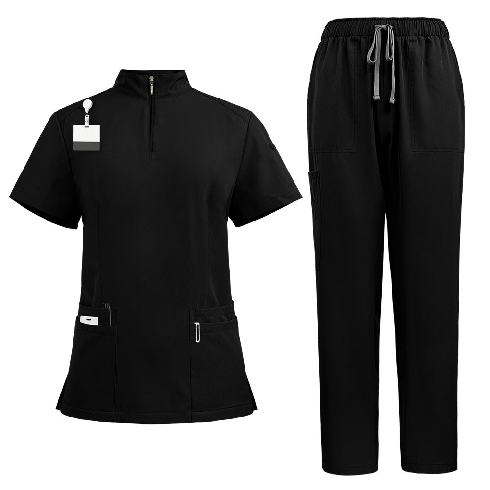 Stand Collar Zipper Hand Washing Suit Nurses' Uniform Work Clothes Suit