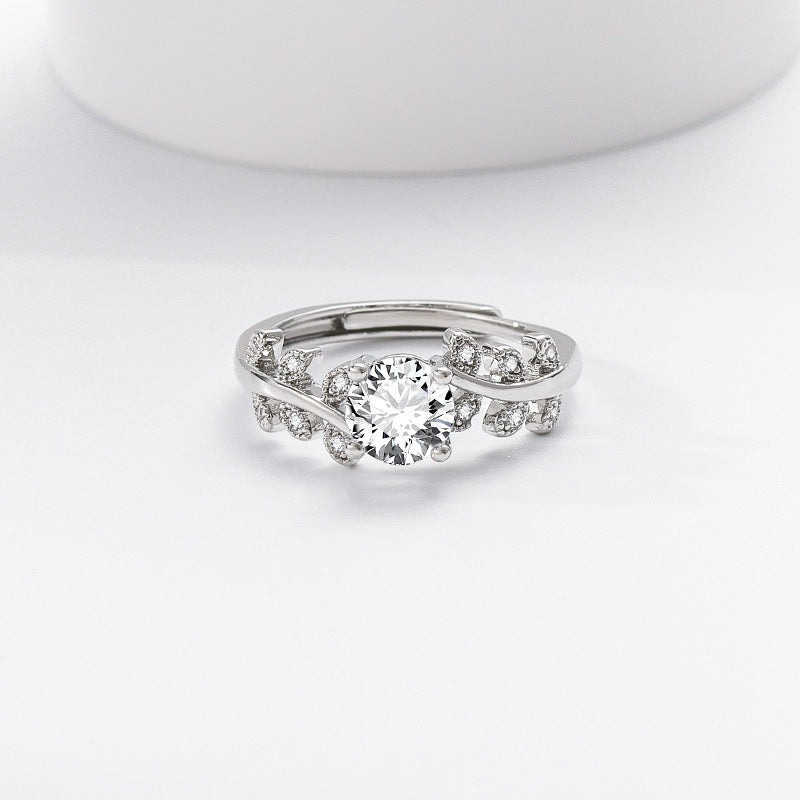 1 Carat Light Luxury High-sensitivity Ring For Female Index Finger