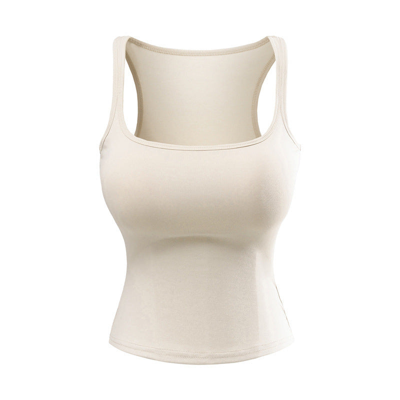 New Solid Color Summer Slim Fit Comic Chest Pad U-neck Vest-style Sling