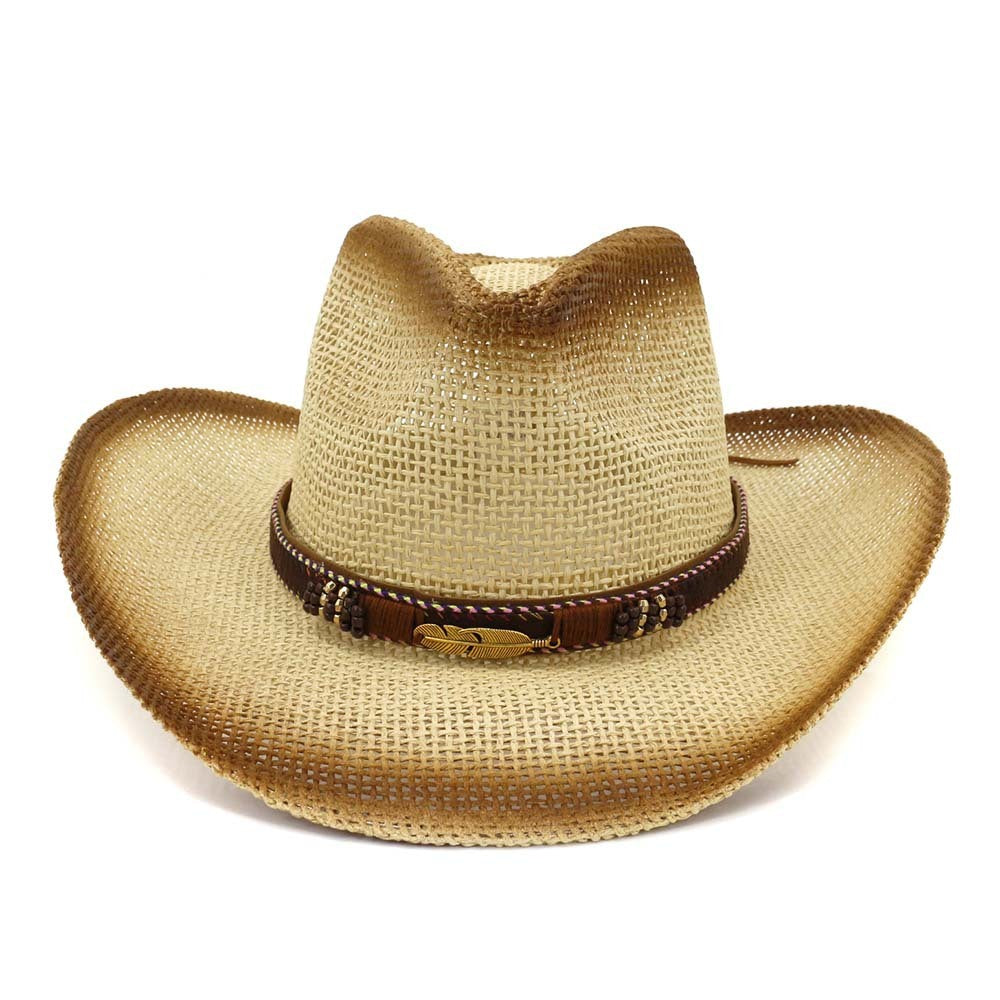 Western Spray Paint Straw Cowboy Hat Beach Hat